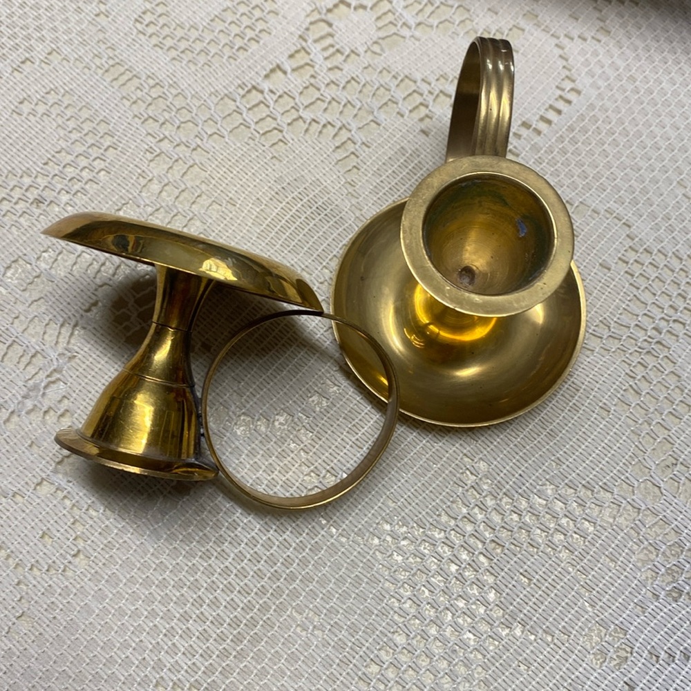 Pair Brass Candleholders